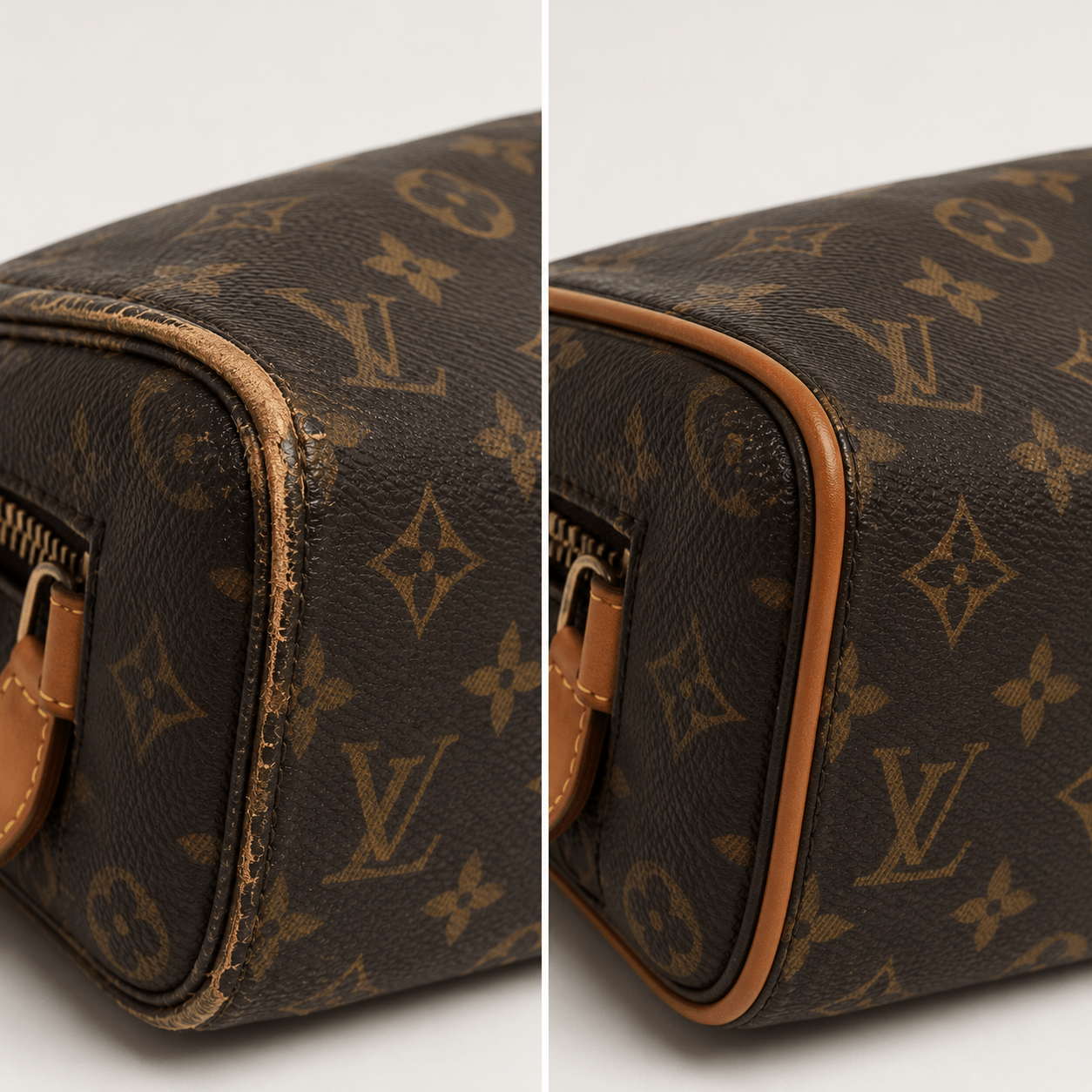 ซ่อมสีขอบมุมกระเป๋า Louis Vuitton